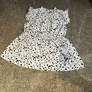SHEIN Black and White Polka Dot Top